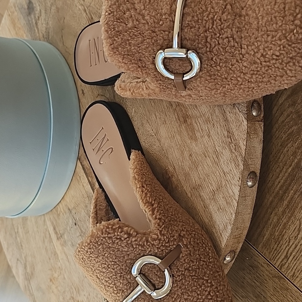 INC International Concepts Women's Brown Faux Fur Mules - Picture 3 of 5